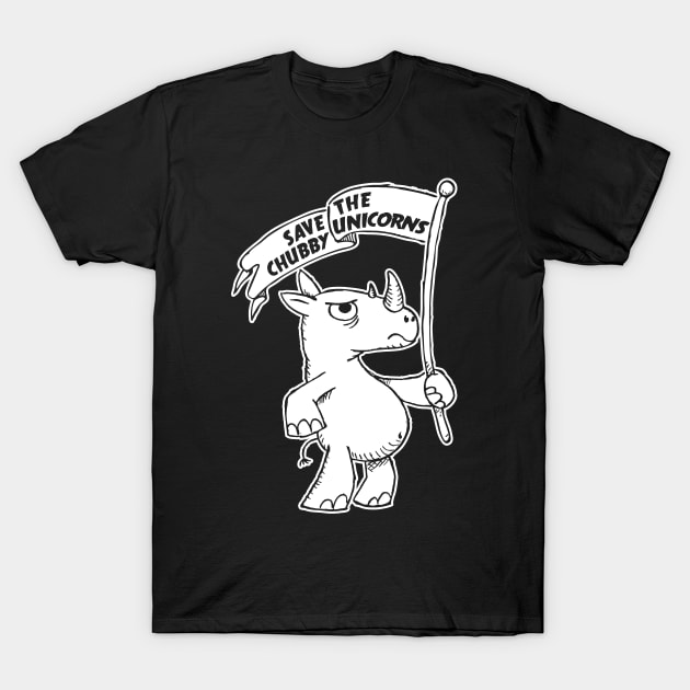 Save the Chubby Unicorns! (Rhinos!!) T-Shirt by UselessRob